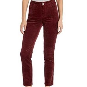 Paige Hoxton Slim Skinny Cords in Burgundy - Size 28